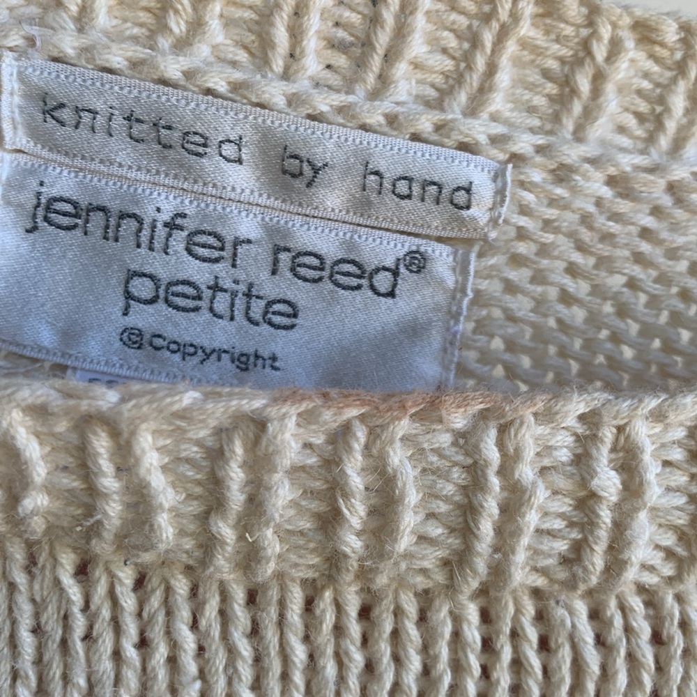 Vintage Jennifer reed handknit floral cottagecore coastal grandma sweater small - Picture 7 of 10